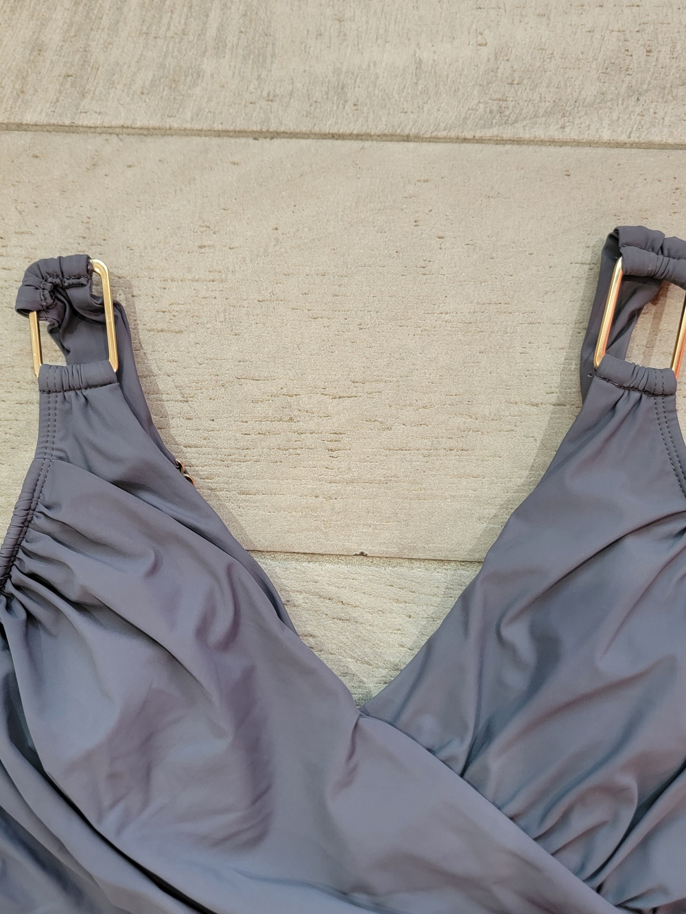 SPANX Slate Gray One-Piece Draped Swimsuit - Picture 4 of 7